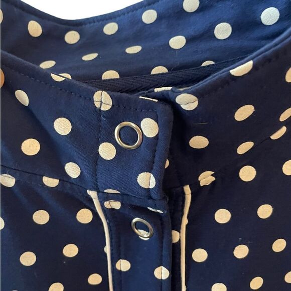 QUACKER FACTORY BLUE POLKA DOT SNAP LIGHTWEIGHT JACKET WITH SLIT POCKETS XL - Picture 7 of 7